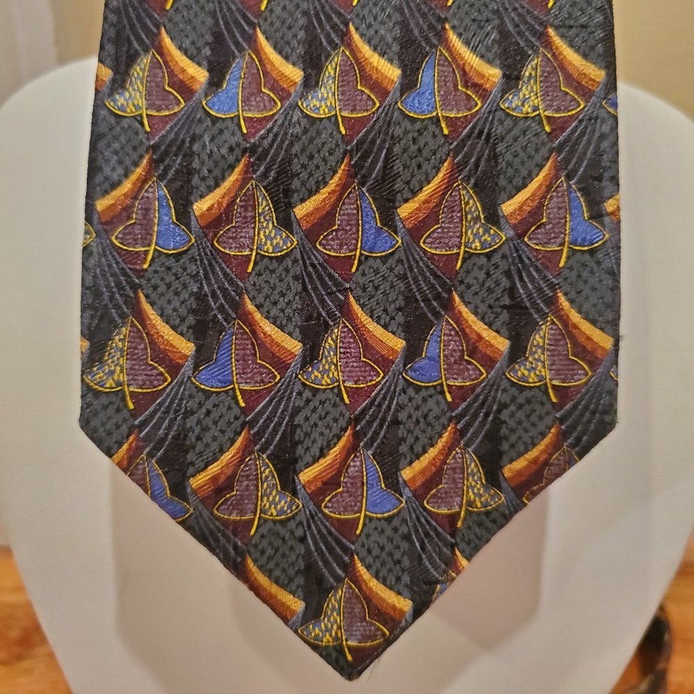 Vintage Ermenegildo Zegna Silk Blue Black Tie